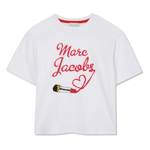 Girls White Logo-Print T-Shirts