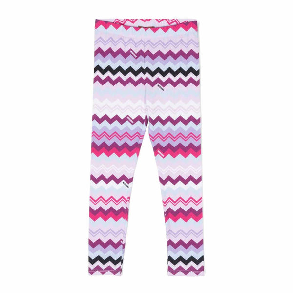 Girls Multi Color Zig-Zag Print Leggings