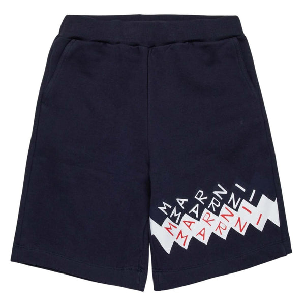 Boys Navy Blue Promenade Logo Shorts