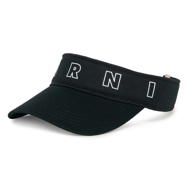 Unisex Black Logo-Print Gabardine Visor