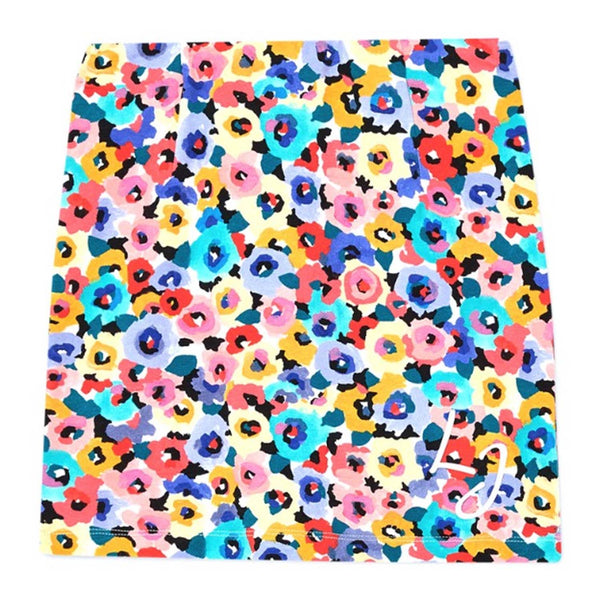 Girls Multicolor Floral Print Skirt