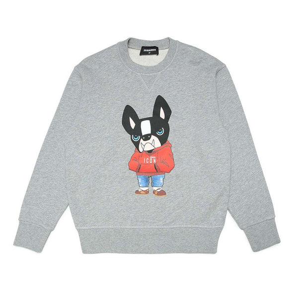Grey Printed Sweatshirt For Boys
