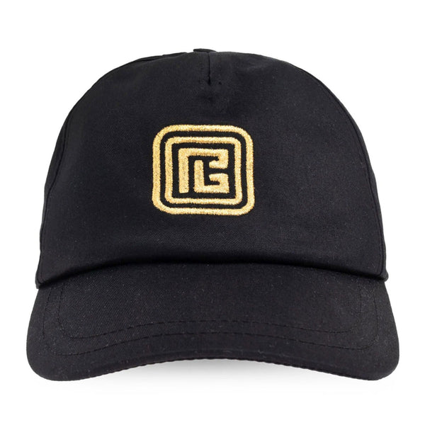 Boys Black Embroidered-Logo Cap