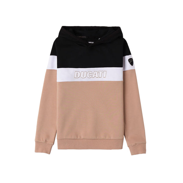 Boys Black & Beige Logo Print Hoodie