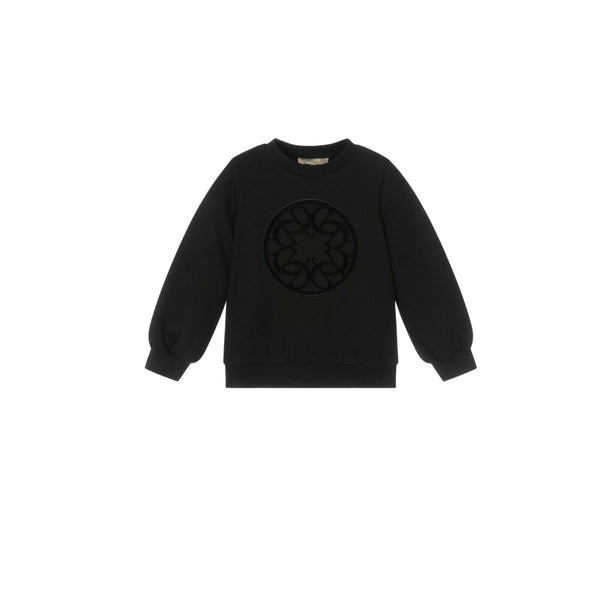 Girls Black Cotton Sweatshirt