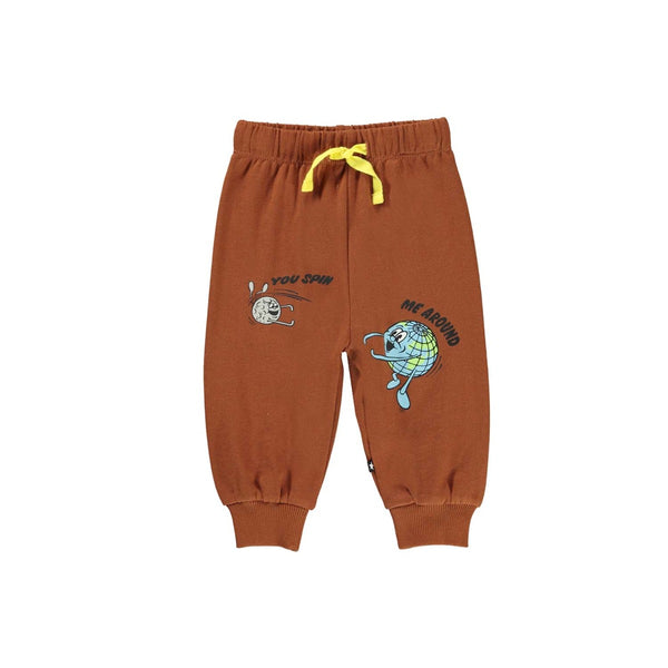 Boys Brown Cotton Joggers
