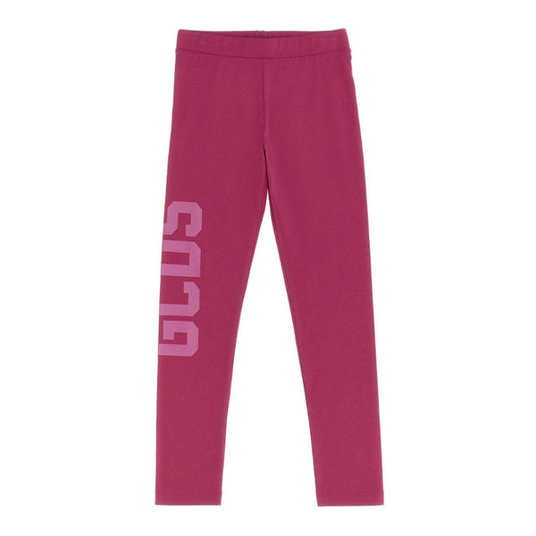 Girls Pink Logo Print Leggings