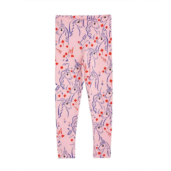 Girls Pink Scottish Unicorns Leggings
