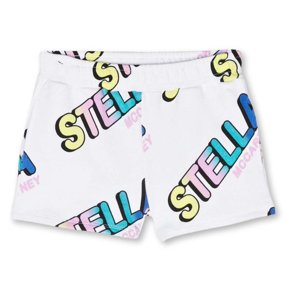 Girls White Logo-Print Cotton Shorts
