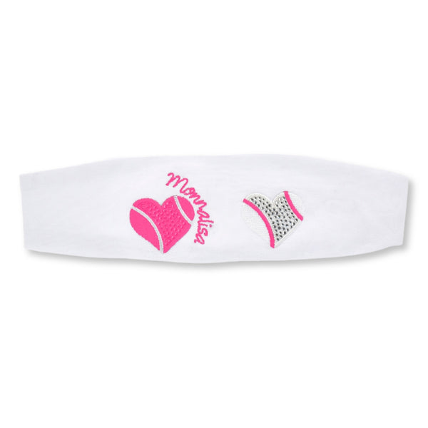 Girls White Jersey Headband With Embroidery