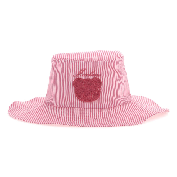 Girls Pink Stripe Print Cotton Hat