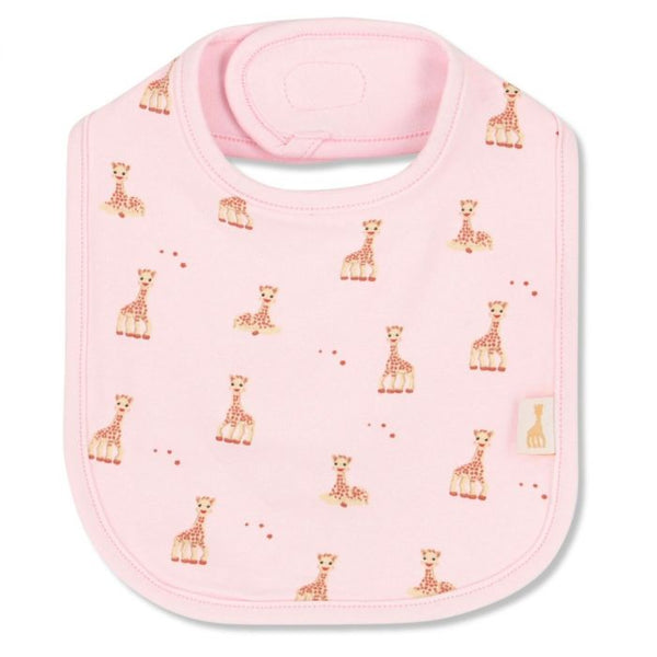Baby Girls Pink Logo-Print Cotton Bib