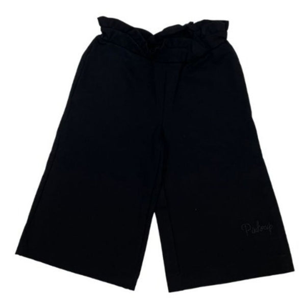 Girls Black Paperbag Waist Culotte Trouser
