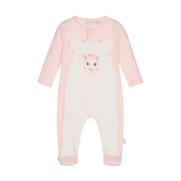 Pink & Ivory Cotton Babygrow