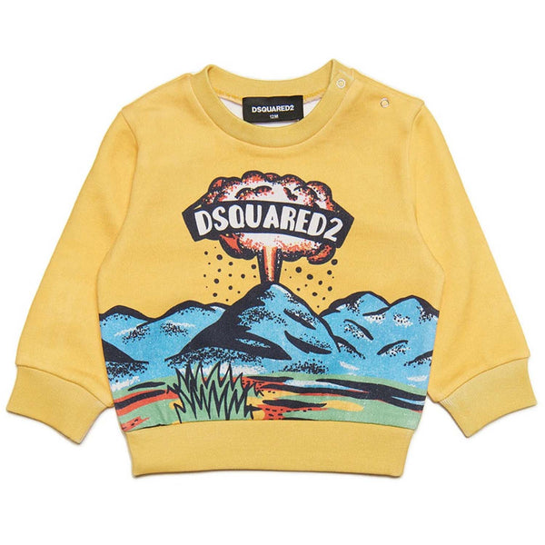 Baby Kids Yellow Logo Print Sweatshirt