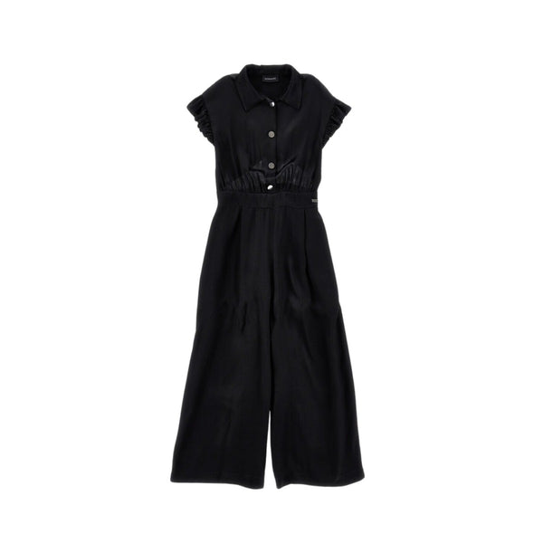 Girls Black Supple Viscose Jumpsuit
