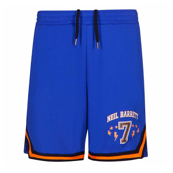 Boys Blue Black & Orange Stripe Shorts