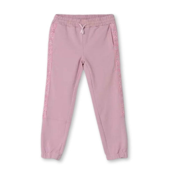Girls Pink Logo Side Stripes Trouser