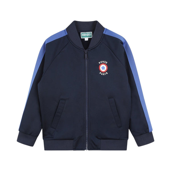 Unisex Navy Blue Target Zip-Up Cardigan