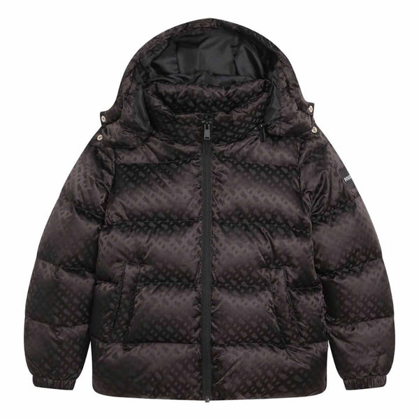 Boys Black Monogram Down Padded Jacket