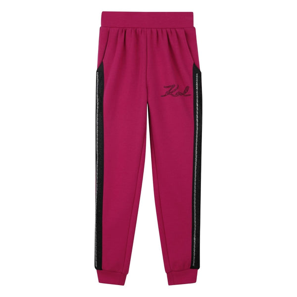 Girls Pink Logo-print Joggers
