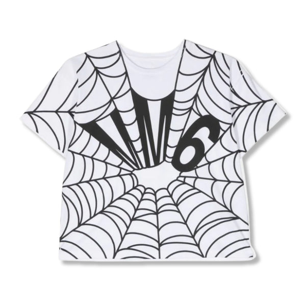 Girls White Logo Print Cotton T-Shirt