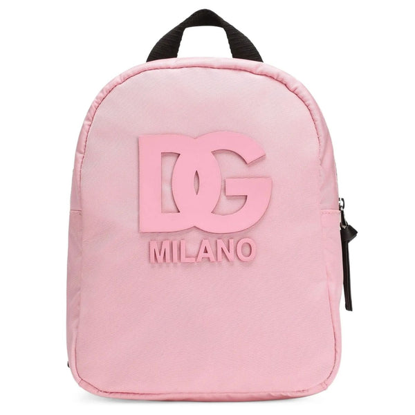 Girls Pink Logo-Embossed Backpack (23cm)