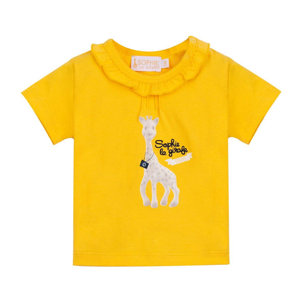Baby Girls Girafe Logo Print Yellow T-shirt