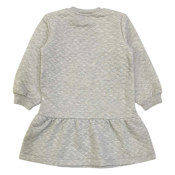Baby Girls Grey Embroidered Logo-print Dress
