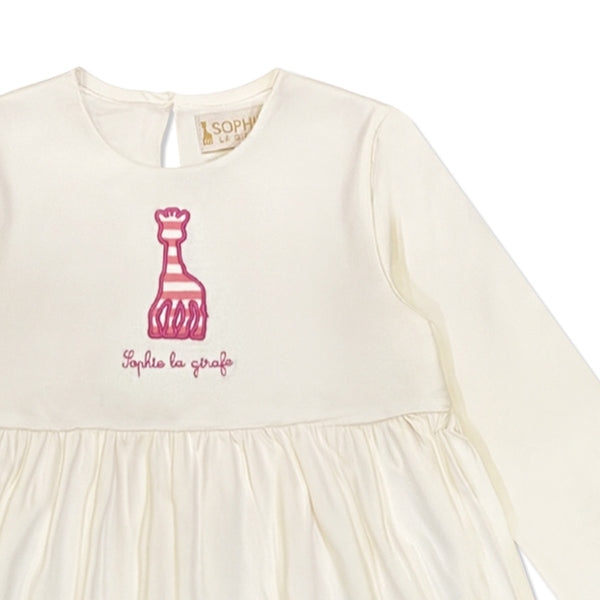 Baby Girls White Embroidered-Logo Dress