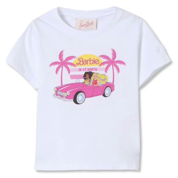 Girls White Graphic Print T-Shirt