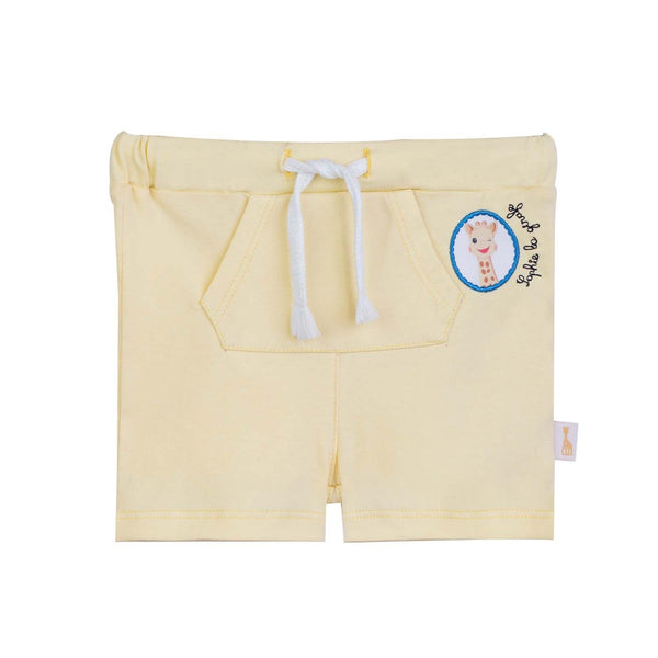 Baby Lemon Yellow Logo Embroidered Shorts