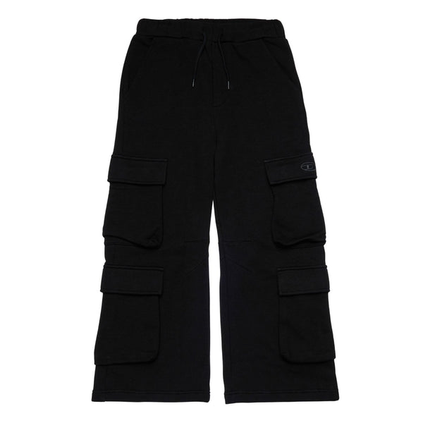 Unisex Black Cargo Pockets Trousers