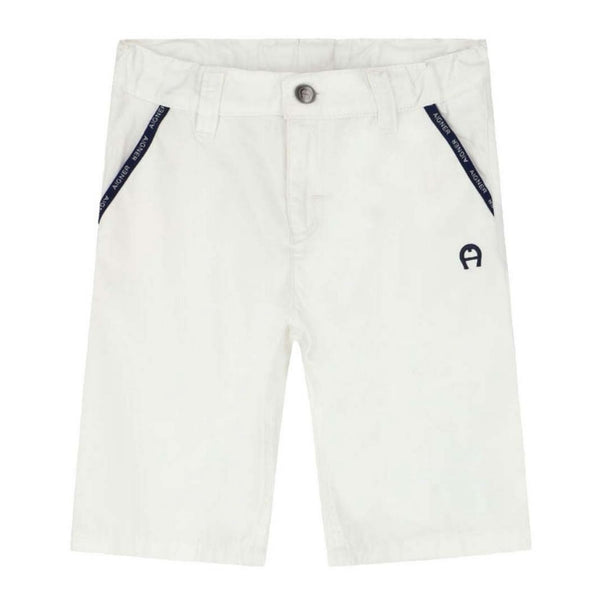 Boys White Logo Shorts