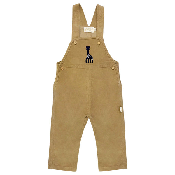 Baby Boy Beige Embroidered-Logo Jumpsuit
