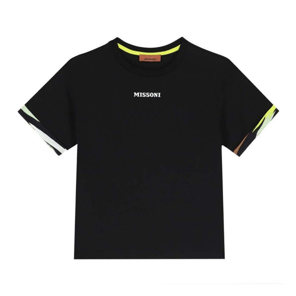 Boys Black Logo-Print T-Shirt
