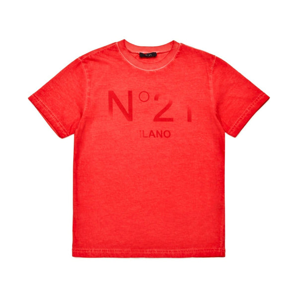 Unisex Red Logo-Print Cotton T-Shirt