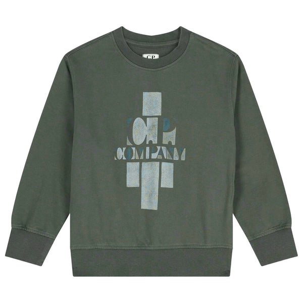 Boys Dark Grey Logo-Print Sweatshirts