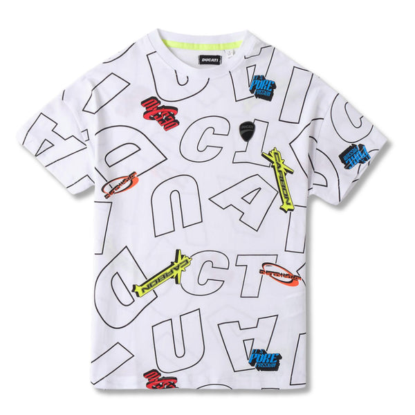 Boys White Outline Graphic T-shirt