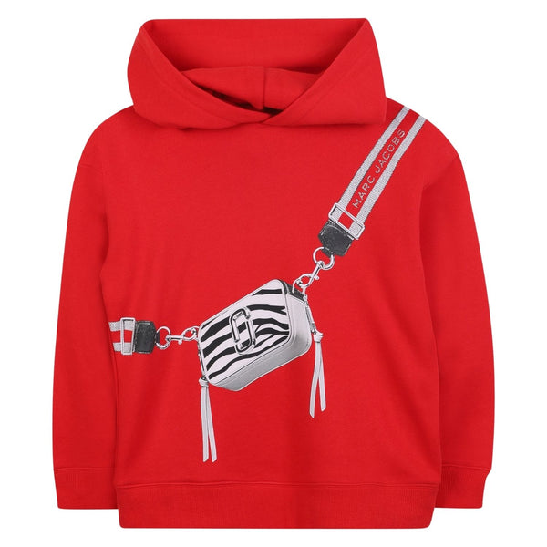 Girls Red Bag-Print Hoodies