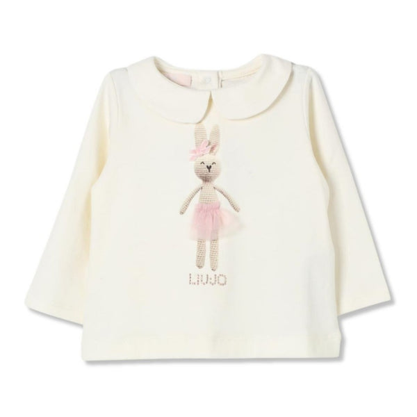 Baby Girls Ivory Graphic Print Cotton T-Shirt