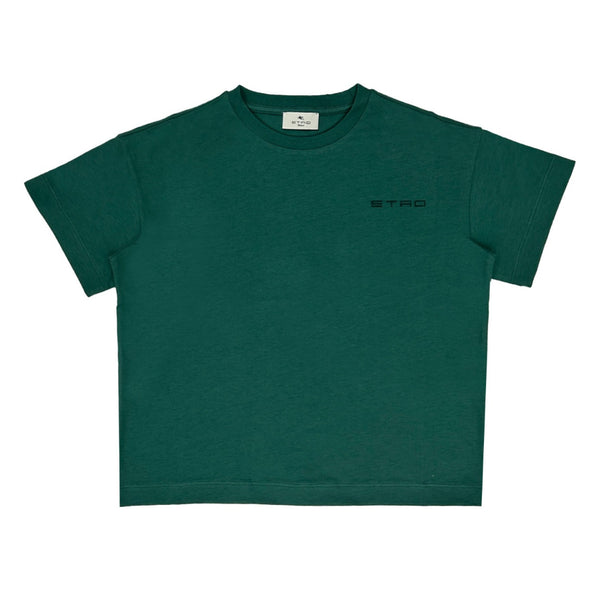 Boys Green Pegaso-Print Cotton T-shirt