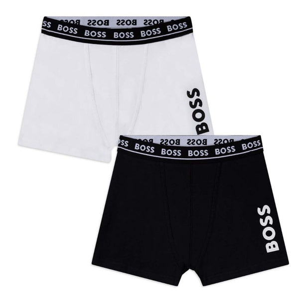 Boys White & Black Boxer