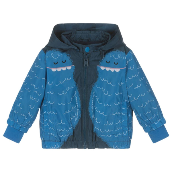 Baby Boys Blue Yeti Print Rain Jacket