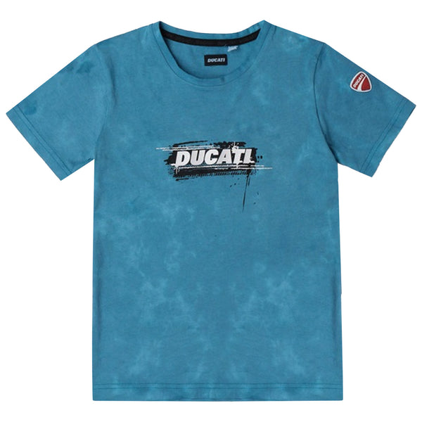 Boys Blue Cotton Logo T-Shirt