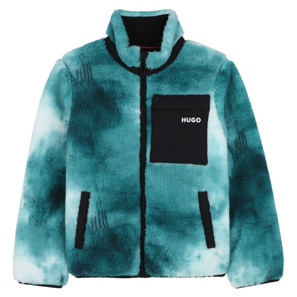 Boys Blue Logo-Patch Fur Jackets