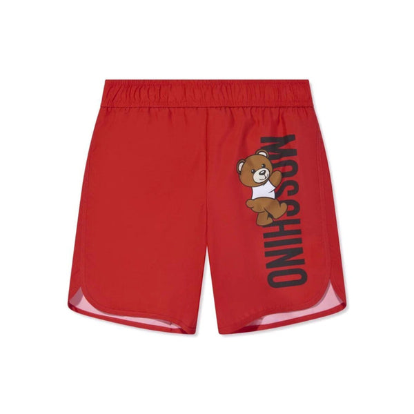 Unisex Red Logo-Print Shorts