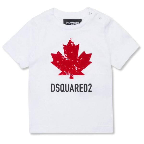 Baby Unisex White Logo-Print T-Shirts