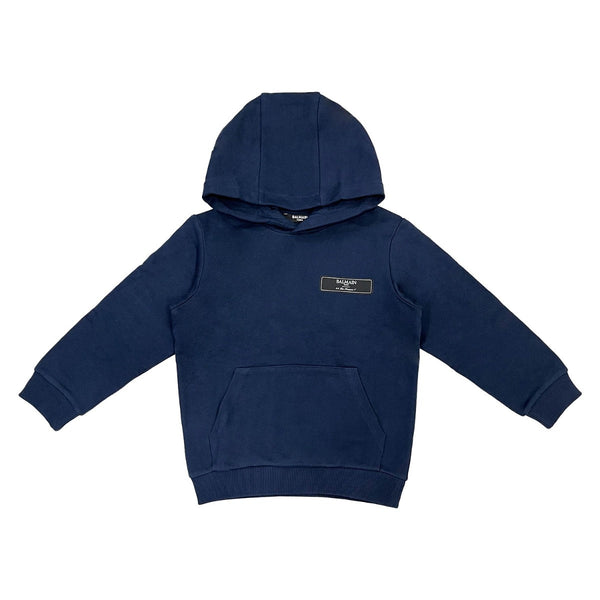 Boys Navy Blue Logo-Patch Hoodie
