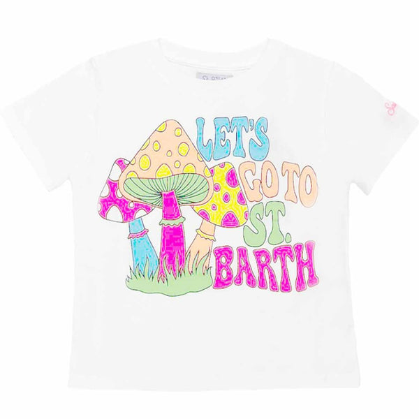 Girl Cotton T-shirt With Saint print
